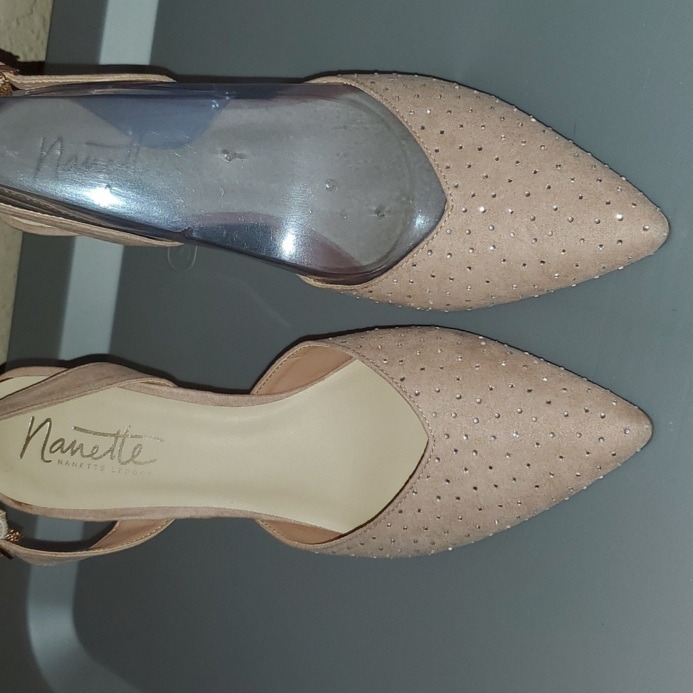 Nanette Lepore Rhinestone Slingback Pointed  Heels Size 9.5